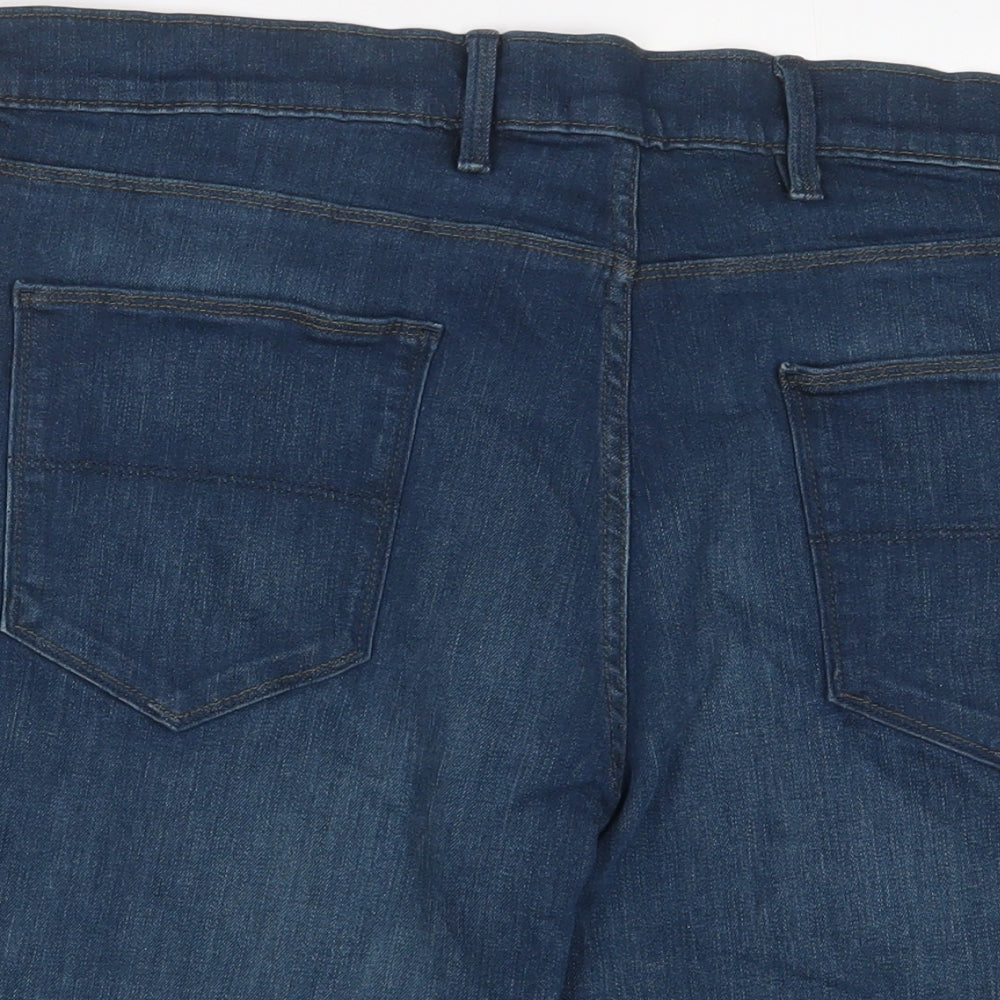 Limited Edition Mens Blue Cotton Bermuda Shorts Size 38 in L10 in Regular Zip