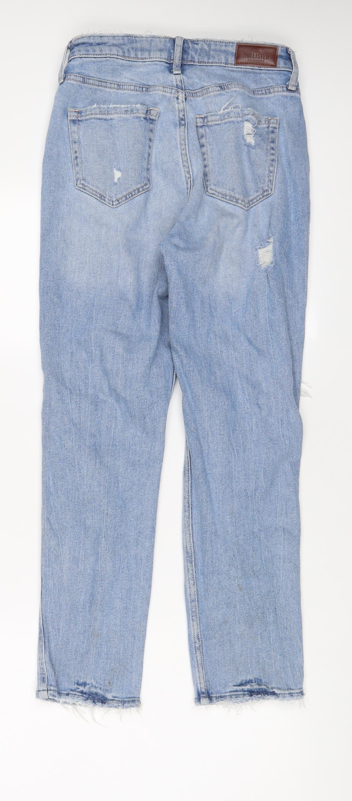 Hollister Womens Blue Cotton Straight Jeans Size 25 in L27 in Regular Zip