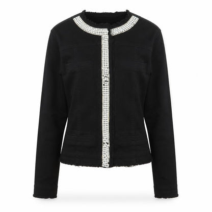 Girl VIVI Womens Black Jacket Size 8 Snap - Beaded