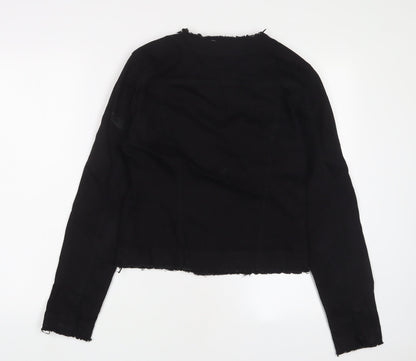 Girl VIVI Womens Black Jacket Size 8 Snap - Beaded