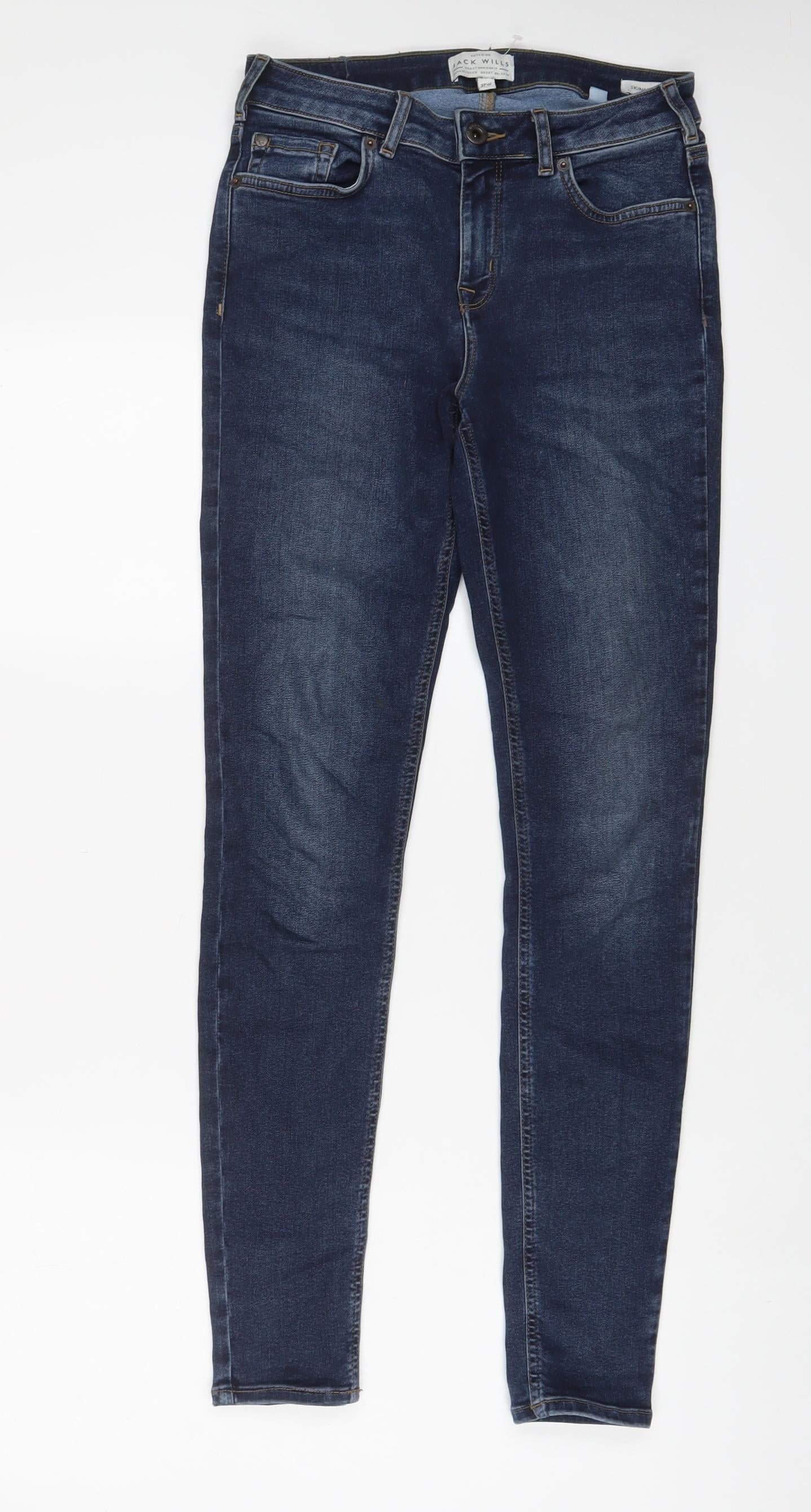 Womens UK Size 27 in Jack Wills Regular Fit Skinny Blue Jeans