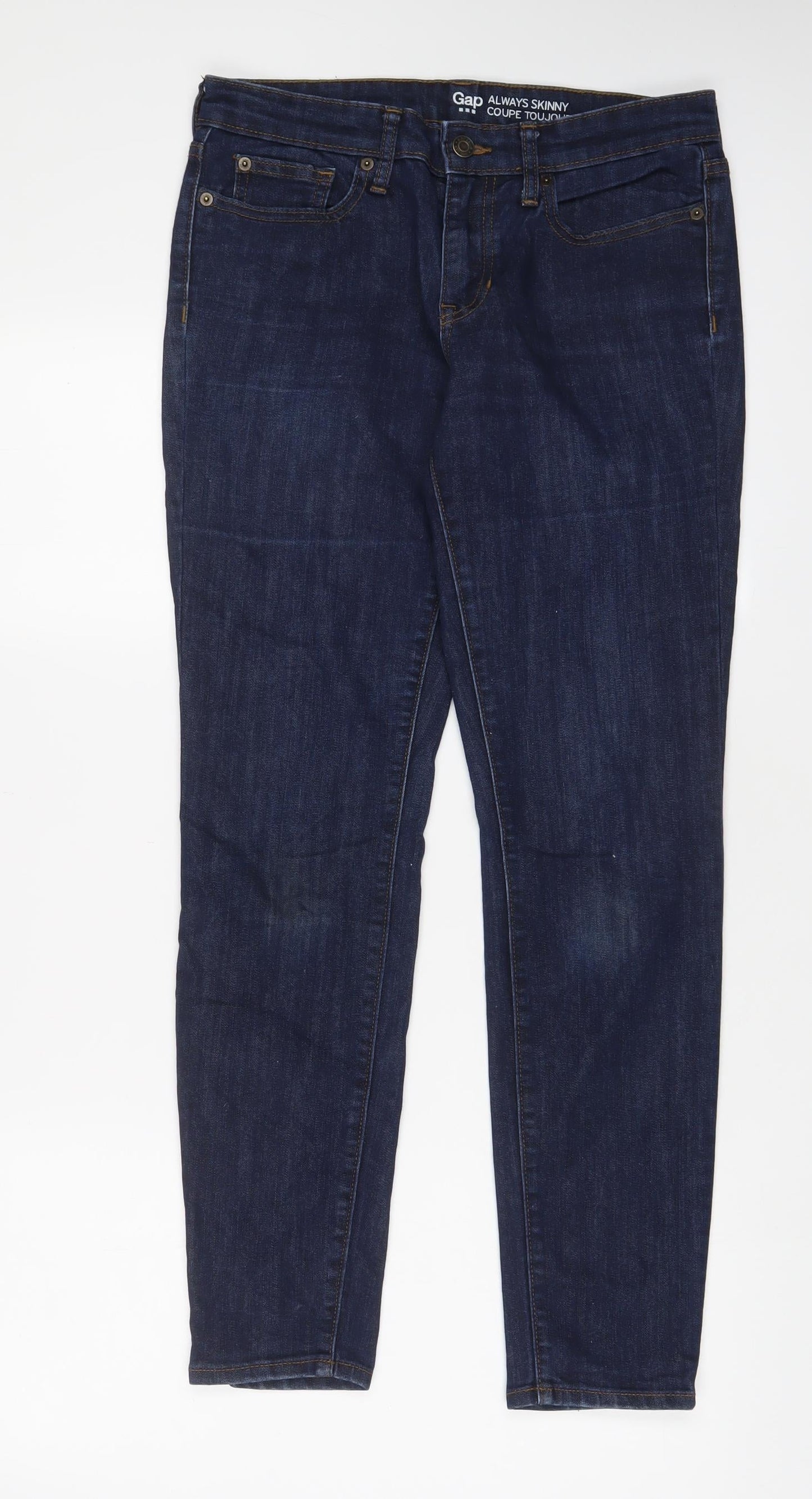 Gap Womens Blue Cotton Skinny Jeans Size 10 L29 in Regular Zip