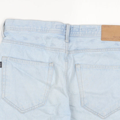 Tiffosi Mens Blue Cotton Bermuda Shorts Size S L8 in Regular Zip