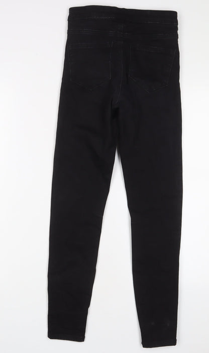 Denim & Co. Womens Black Cotton Skinny Jeans Size 8 L28 in Regular Zip