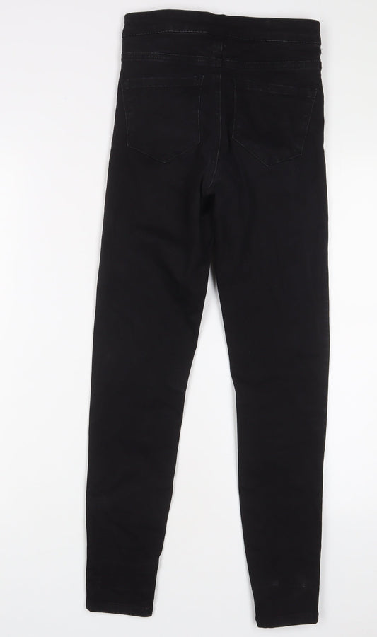 Denim & Co. Womens Black Cotton Skinny Jeans Size 8 L28 in Regular Zip