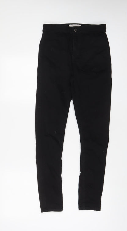 Topshop Womens Black Cotton Skinny Jeans Size 30 in L32 in Regular Zip