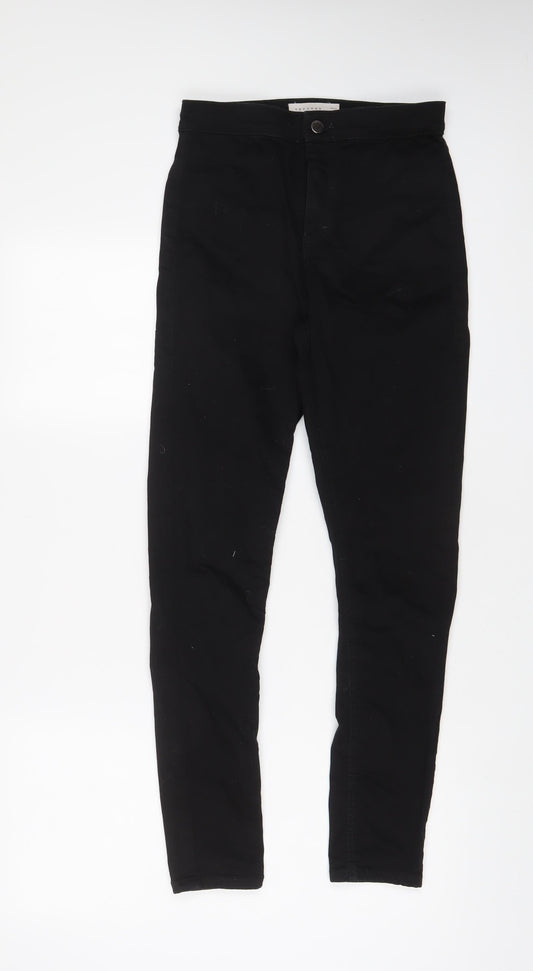 Topshop Womens Black Cotton Skinny Jeans Size 30 in L32 in Regular Zip