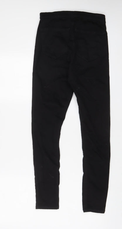 Topshop Womens Black Cotton Skinny Jeans Size 30 in L32 in Regular Zip