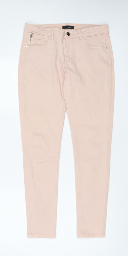 Autograph Womens Pink Cotton Skinny Jeans Size 10 L30 in Regular Zip