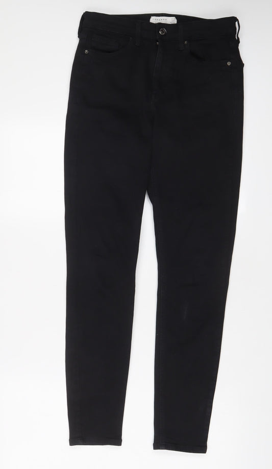 Topshop Womens Black Cotton Skinny Jeans Size 30 in L34 in Regular Zip