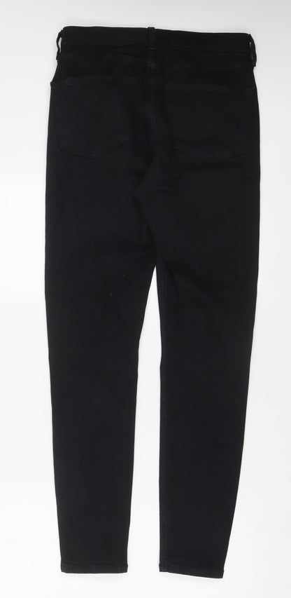 Topshop Womens Black Cotton Skinny Jeans Size 30 in L34 in Regular Zip