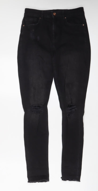 Womens UK Size 10 H&M Regular Fit Skinny Black Jeans