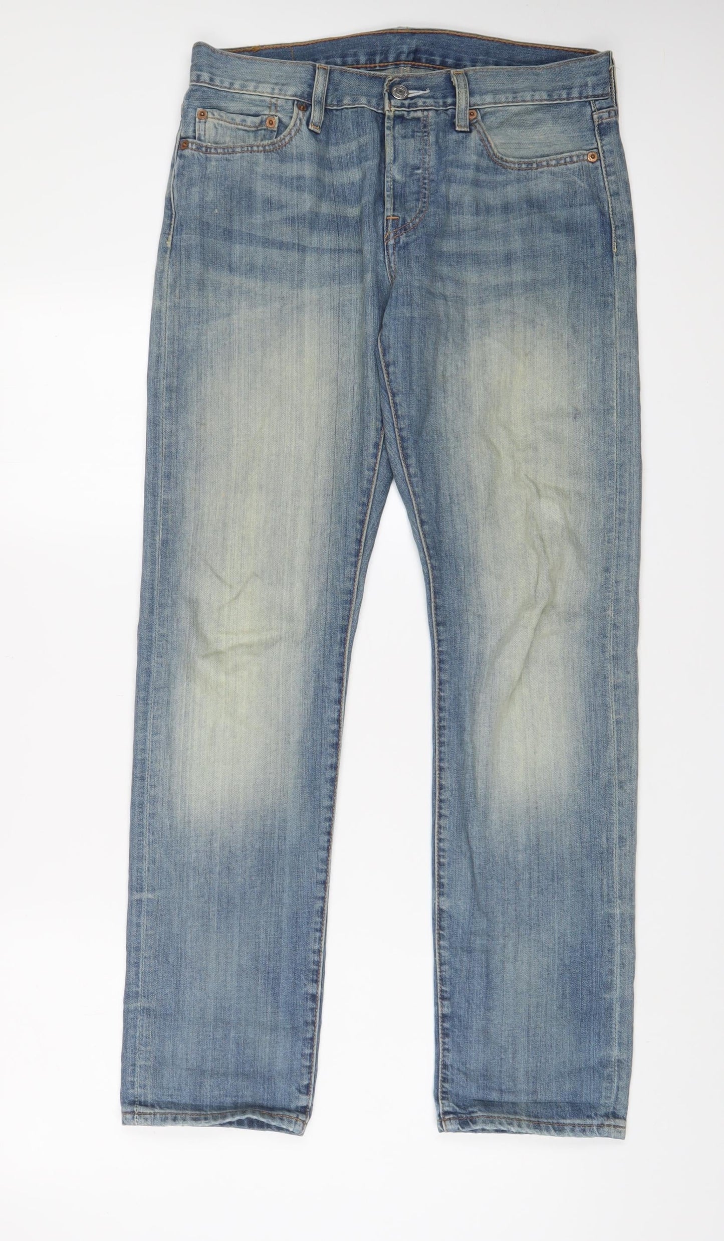 Levi's Mens Blue Cotton Straight Jeans Size 27 in L32 in Regular Button