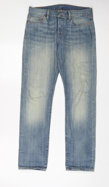 Levi's Mens Blue Cotton Straight Jeans Size 27 in L32 in Regular Button