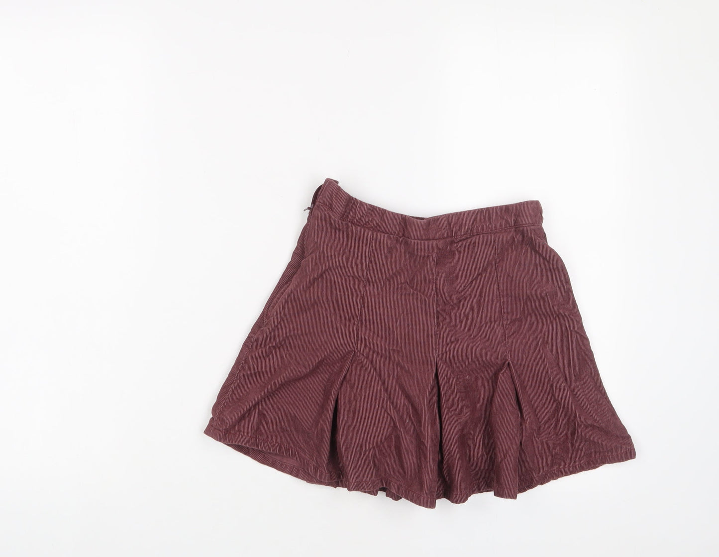 NEXT Girls Pink Cotton A-Line Skirt Size 9 Years Regular Zip - Pleated
