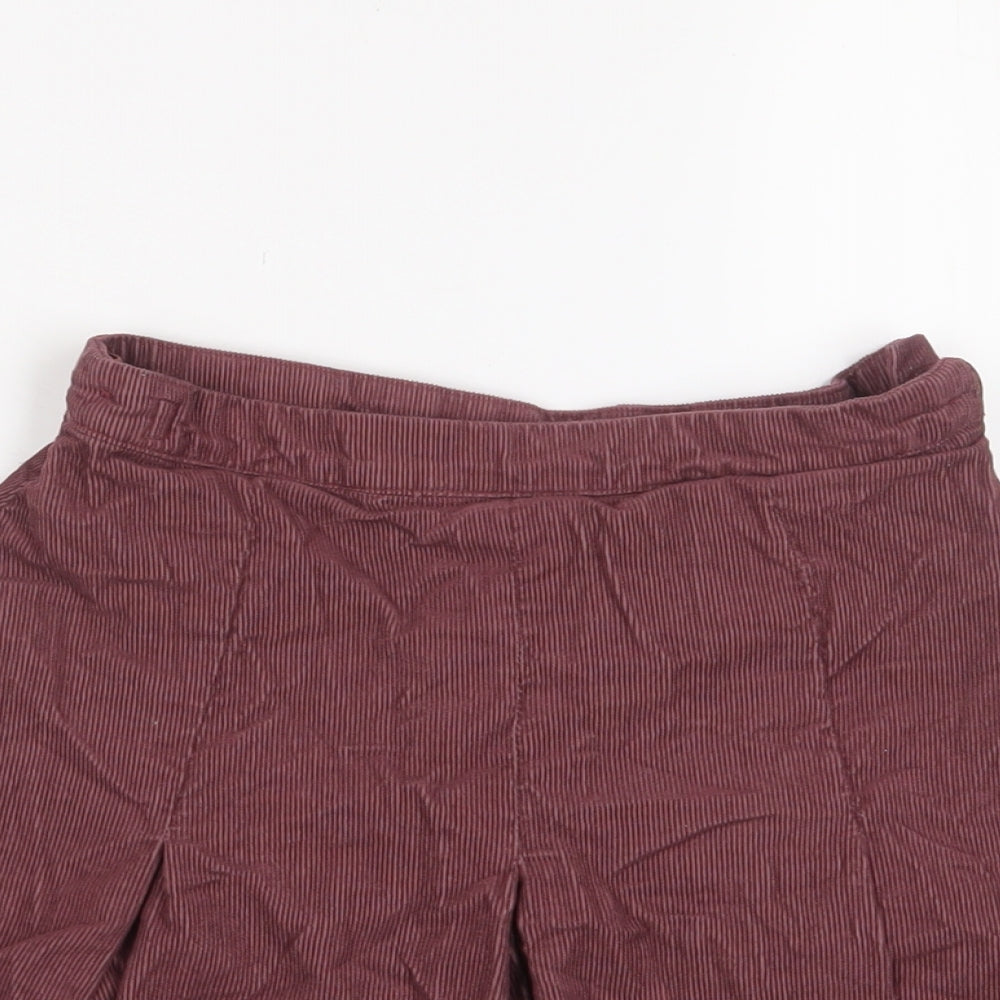NEXT Girls Pink Cotton A-Line Skirt Size 9 Years Regular Zip - Pleated