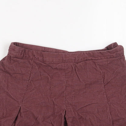 NEXT Girls Pink Cotton A-Line Skirt Size 9 Years Regular Zip - Pleated