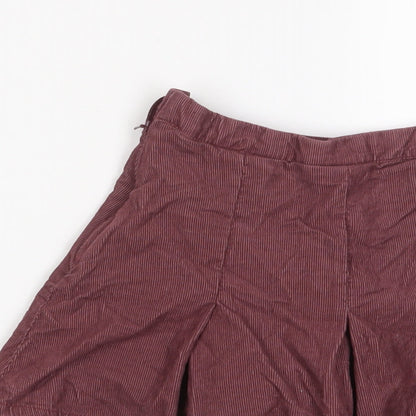 NEXT Girls Pink Cotton A-Line Skirt Size 9 Years Regular Zip - Pleated