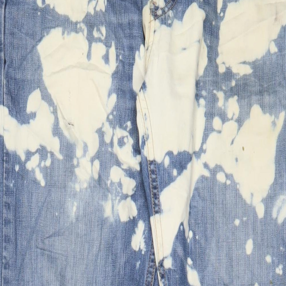 Levi's Mens Blue Geometric Cotton Straight Jeans Size 33 in L34 in Regular Zip