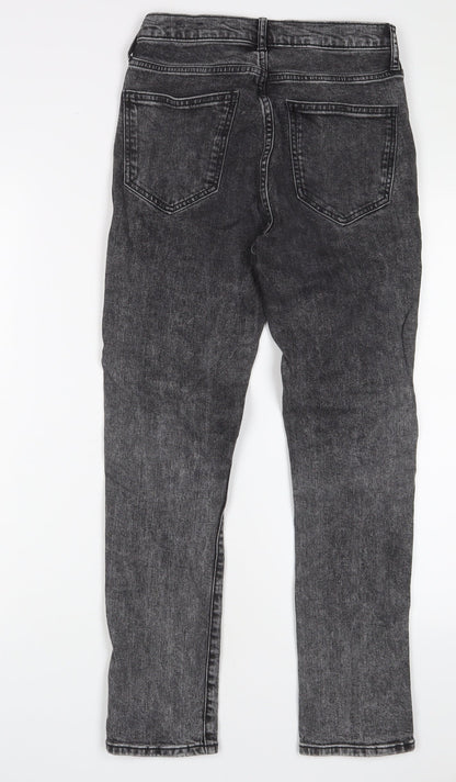 Gap Womens Black Cotton Straight Jeans Size 25 in L26 in Regular Button