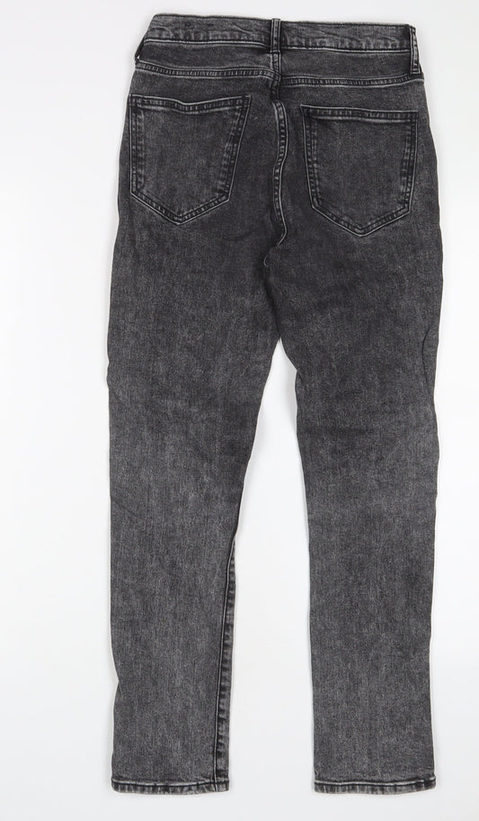 Gap Womens Black Cotton Straight Jeans Size 25 in L26 in Regular Button