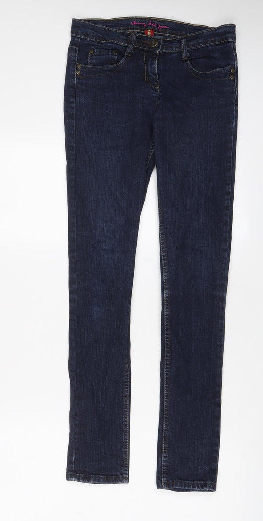 Denim & Co. Womens Blue Cotton Skinny Jeans Size 8 L31 in Regular Zip