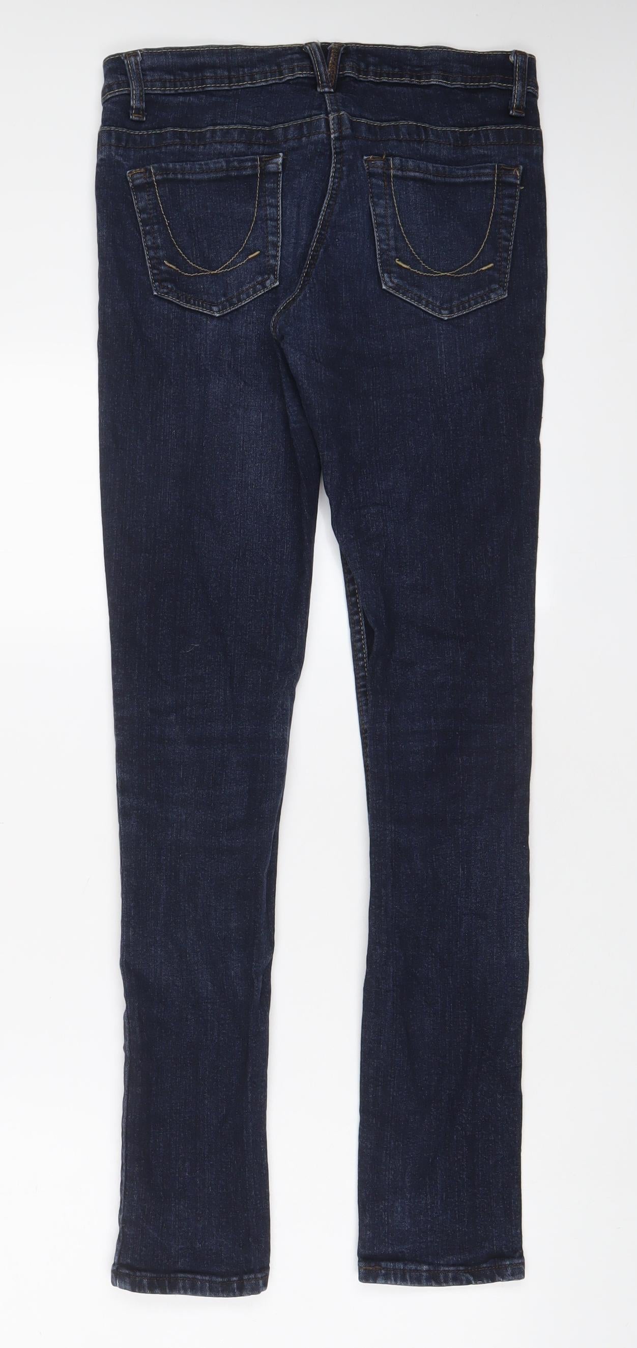 Denim & Co. Womens Blue Cotton Skinny Jeans Size 8 L31 in Regular Zip
