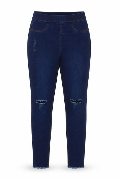Matalan Girls Blue Cotton Jegging Jeans Size 12 Years L24 in Regular Pullover