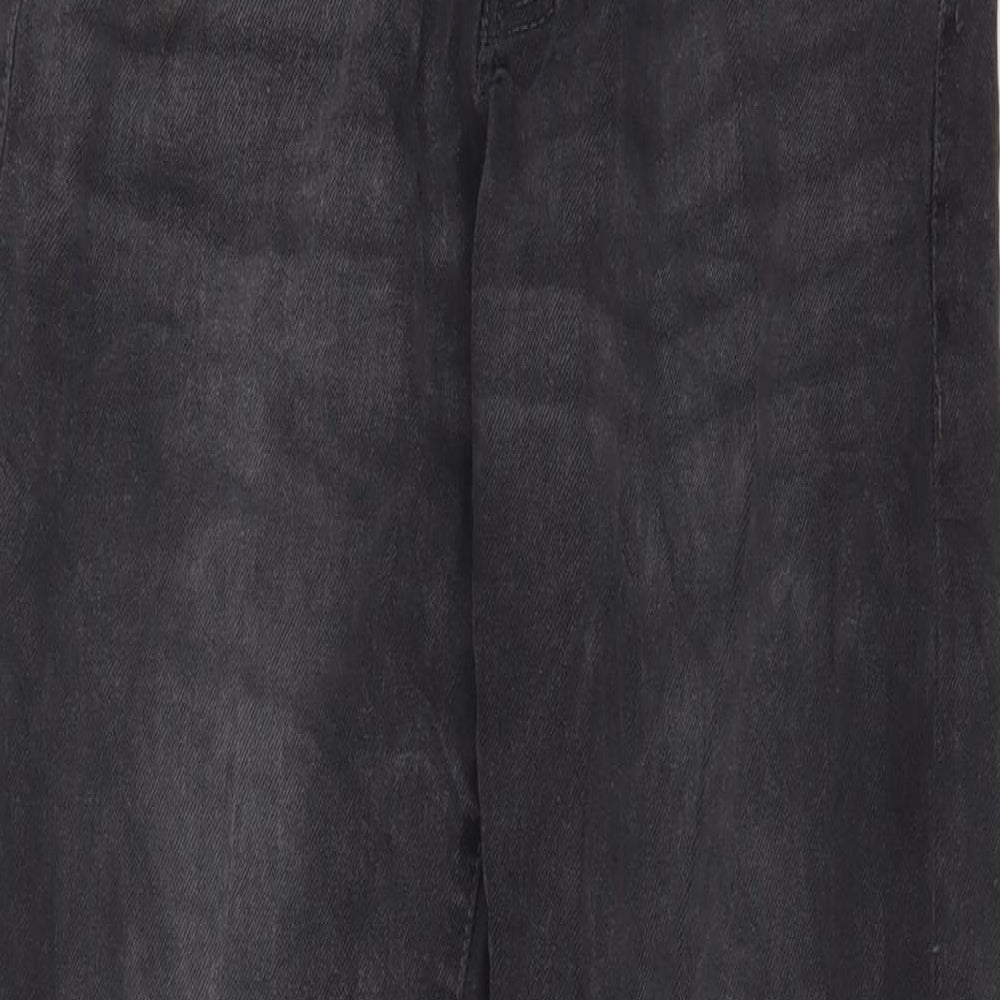 Boohoo Mens Grey Cotton Straight Jeans Size 28 in L29 in Regular Button - Short Leg