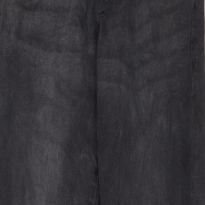 Boohoo Mens Grey Cotton Straight Jeans Size 28 in L29 in Regular Button - Short Leg