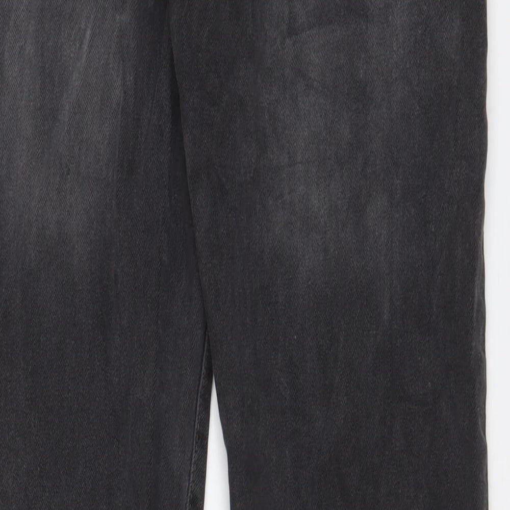 Boohoo Mens Grey Cotton Straight Jeans Size 28 in L29 in Regular Button - Short Leg