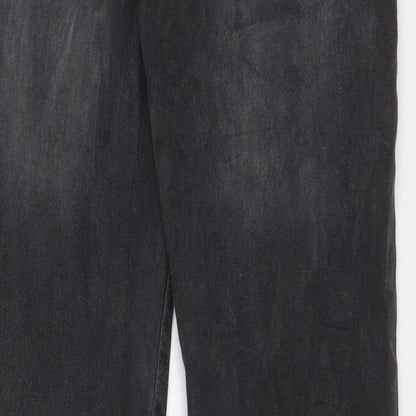 Boohoo Mens Grey Cotton Straight Jeans Size 28 in L29 in Regular Button - Short Leg