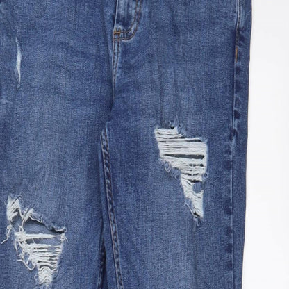 Denim & Co. Womens Blue Cotton Skinny Jeans Size 10 L28 in Regular Zip