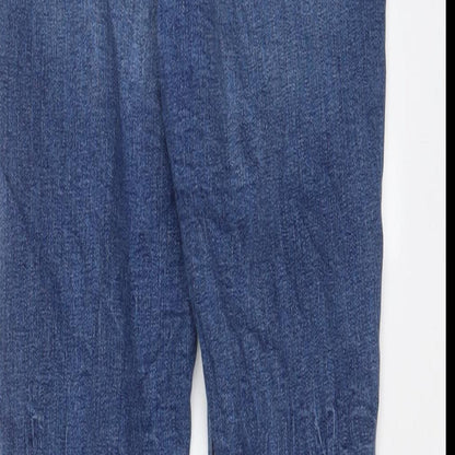 Denim & Co. Womens Blue Cotton Skinny Jeans Size 10 L28 in Regular Zip