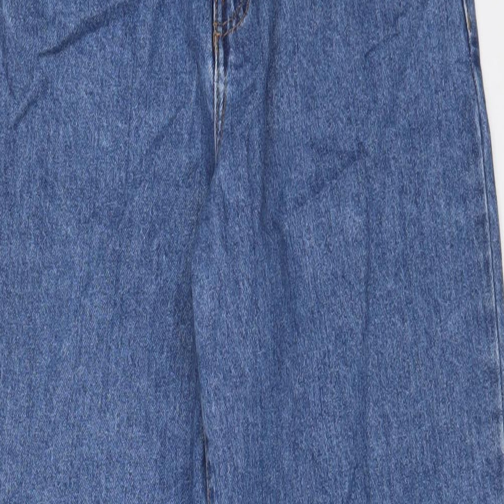 Mango Womens Blue Cotton Tapered Jeans Size 6 L28 in Regular Zip