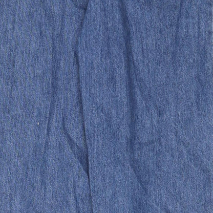Mango Womens Blue Cotton Tapered Jeans Size 6 L28 in Regular Zip