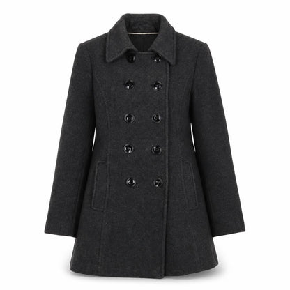 BHS Womens Grey Overcoat Coat Size 14 Button - Pockets