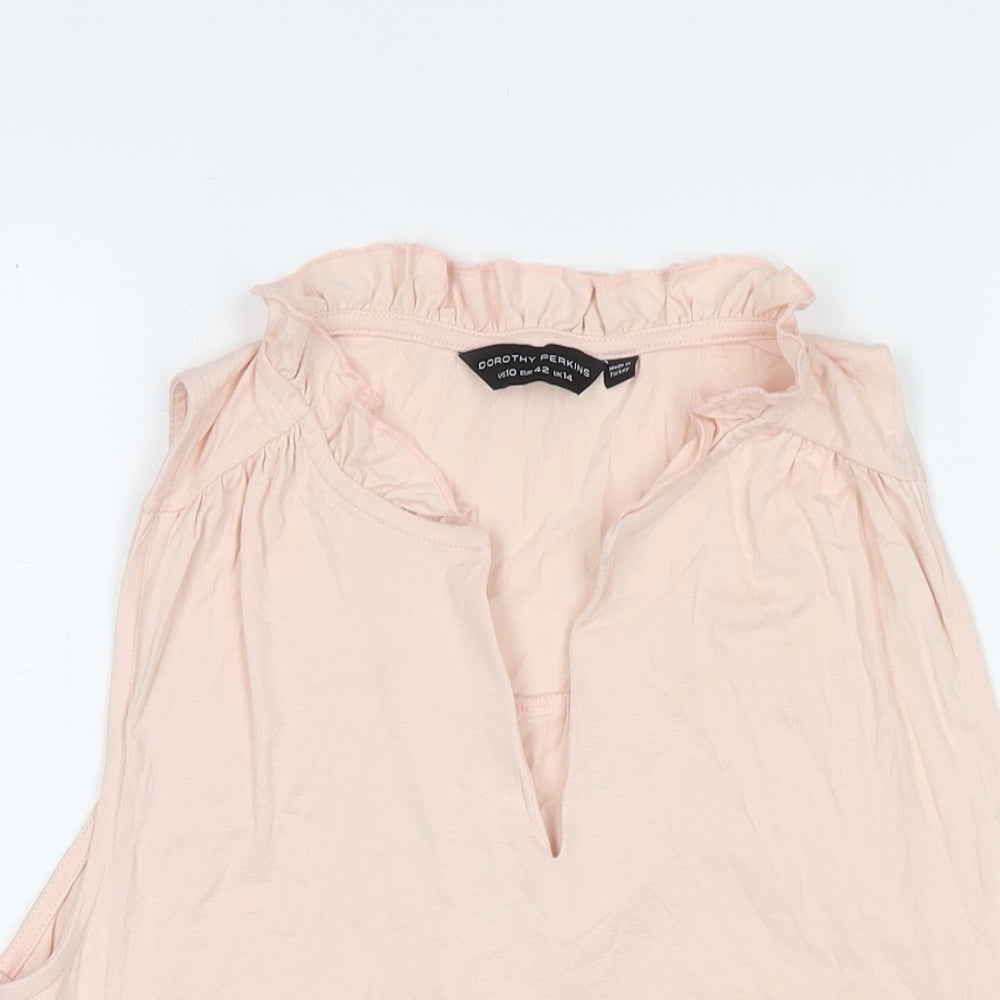Womens UK Size 14 Dorothy Perkins Beige Basic Tank