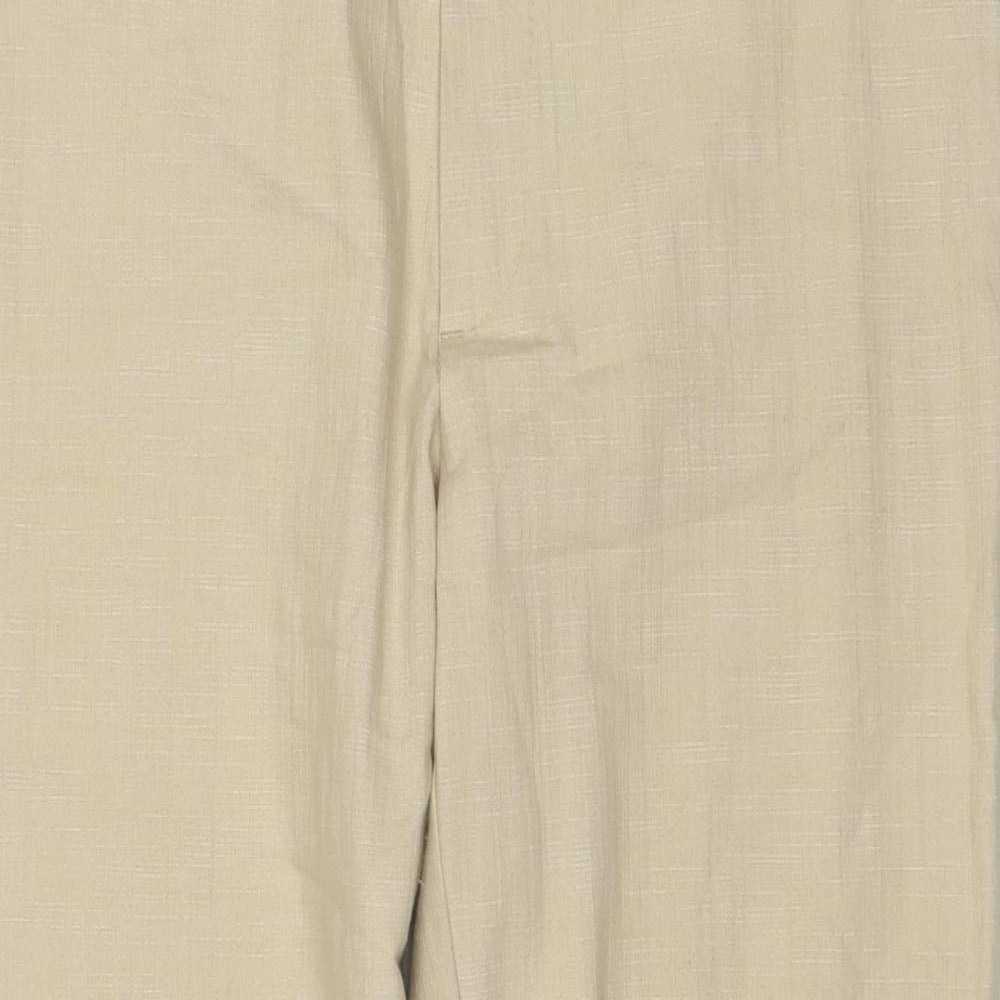 Jonny Q Womens Beige Cotton Trousers Size 18 L28 in Regular Zip