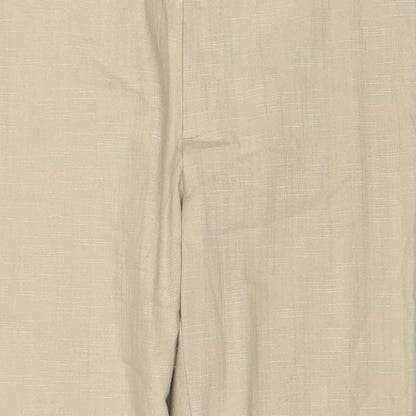 Jonny Q Womens Beige Cotton Trousers Size 18 L28 in Regular Zip