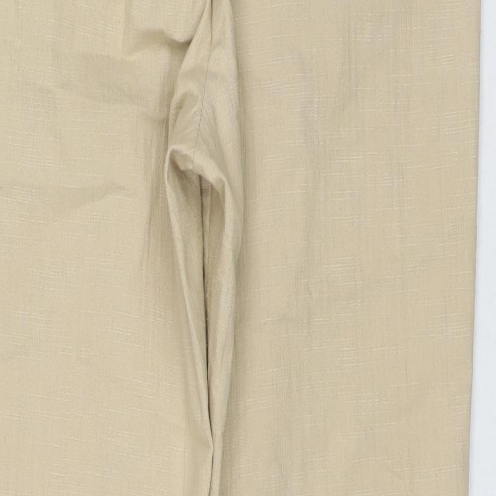 Jonny Q Womens Beige Cotton Trousers Size 18 L28 in Regular Zip