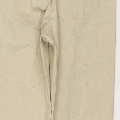 Jonny Q Womens Beige Cotton Trousers Size 18 L28 in Regular Zip