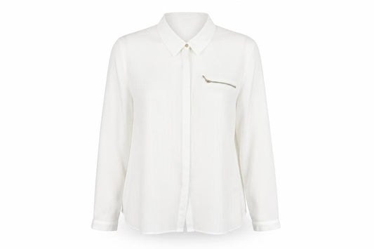 Womens UK Size 14 Arcadia White Basic Button-Up