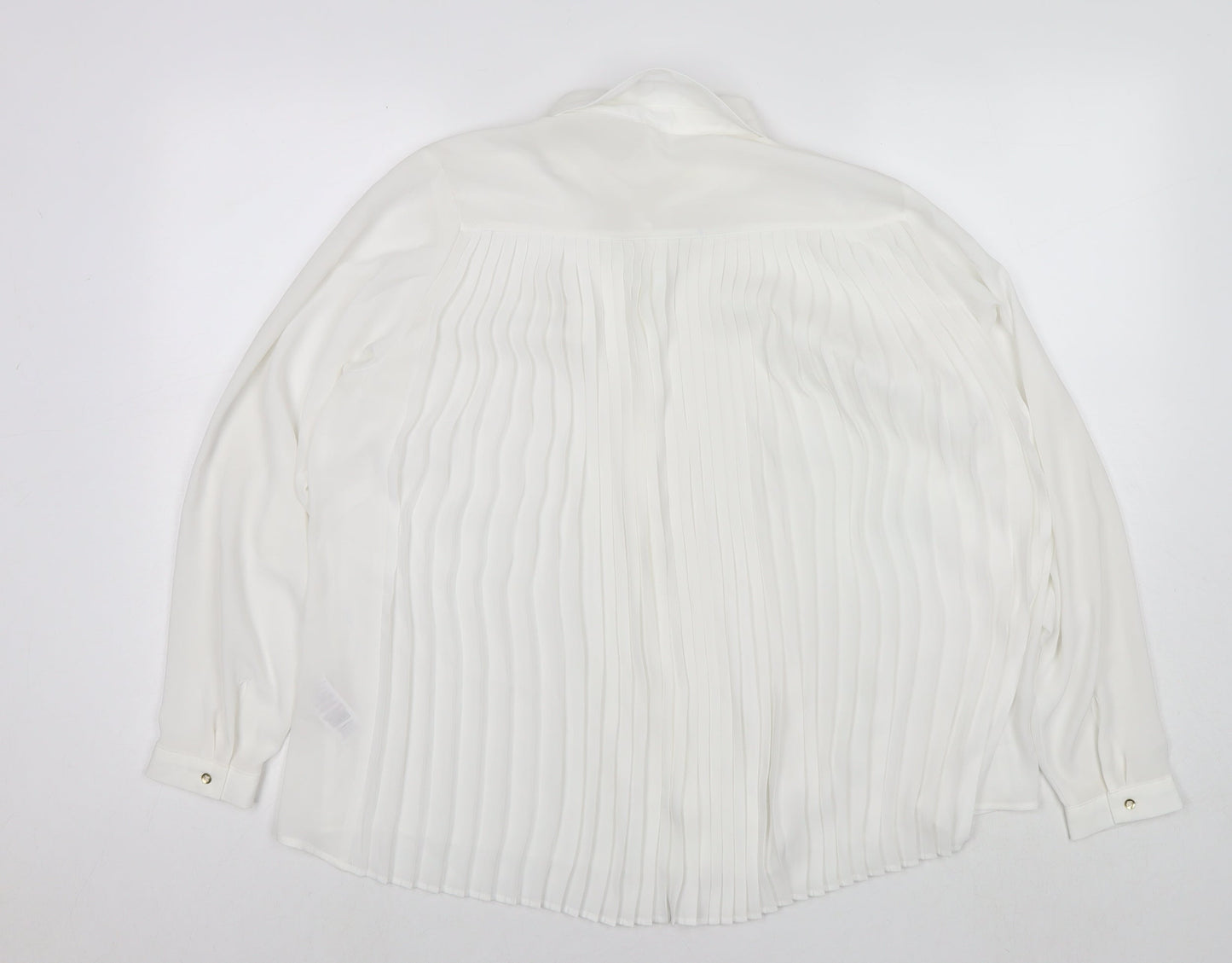 Womens UK Size 14 Arcadia White Basic Button-Up
