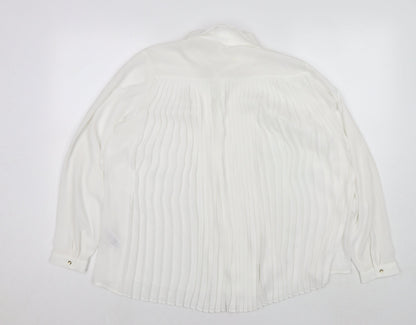 Womens UK Size 14 Arcadia White Basic Button-Up