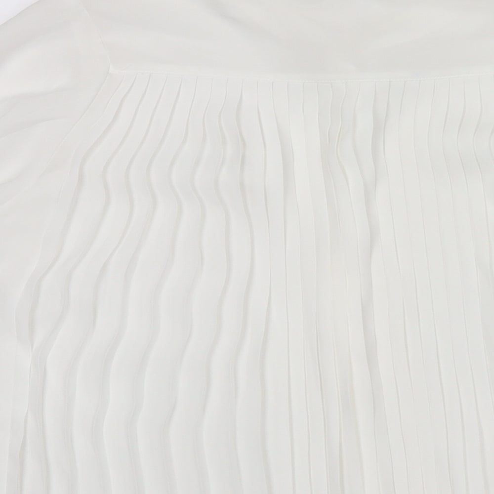 Womens UK Size 14 Arcadia White Basic Button-Up