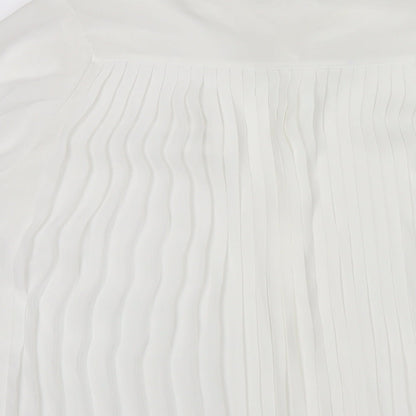 Womens UK Size 14 Arcadia White Basic Button-Up