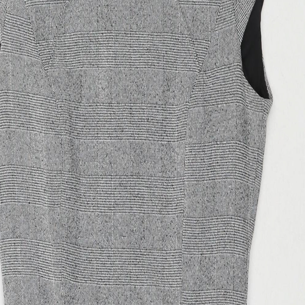 H&M Womens Grey Polyester A-Line Size 8 Round Neck Zip