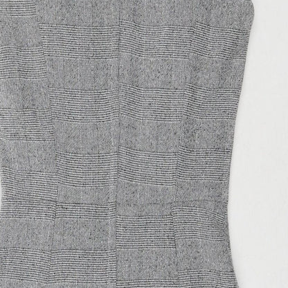 H&M Womens Grey Polyester A-Line Size 8 Round Neck Zip
