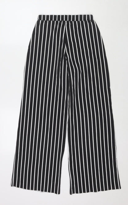 PRETTYLITTLETHING Womens Black Polyester Trousers Size 8 L27 in Regular